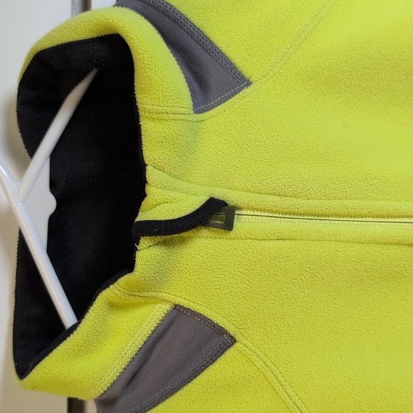 L.L. Bean Polartec Fleece Full Zip Jacket Chartreuse/Gray Size XL EUC - Picture 3 of 11